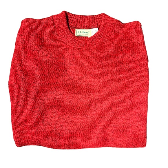 Vintage L.L Bean Red Wool and Nylon Sweater Size Large - Picture 3 of 4